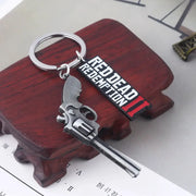 Red Dead Redemption 2 Arthur Morgan Revolver Keyring Keychain Western Fan Gift For Men Women Cosplay Jewelry
