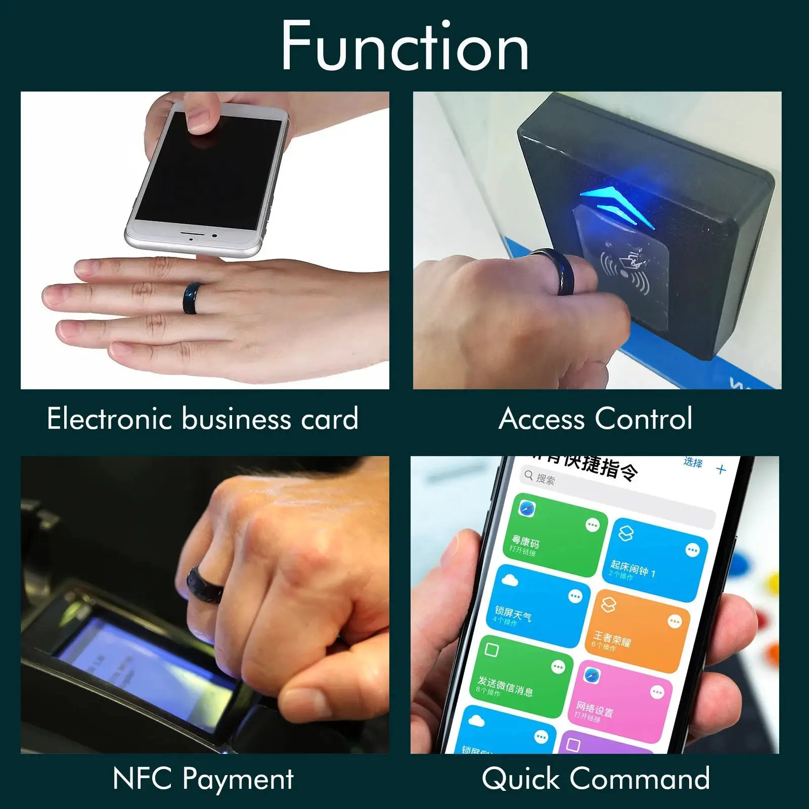 NTAG216 NFC Epoxy Ceramic Finger Ring Programmable 888 Bytes for Men or Women Gift Ring