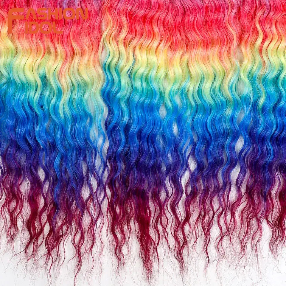 Fashion Idol 300g 22in Ariel curl crochet hair extensions in rainbow ombre Simples Market