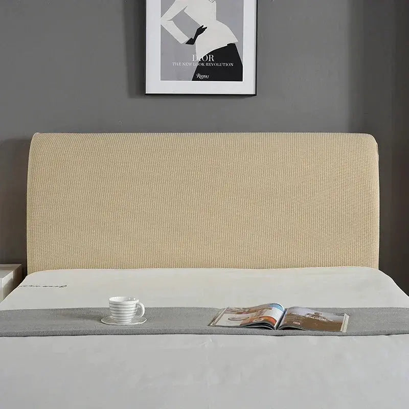 Bed headboard cover, grey elastic thickened polar fleece, Simples Market.