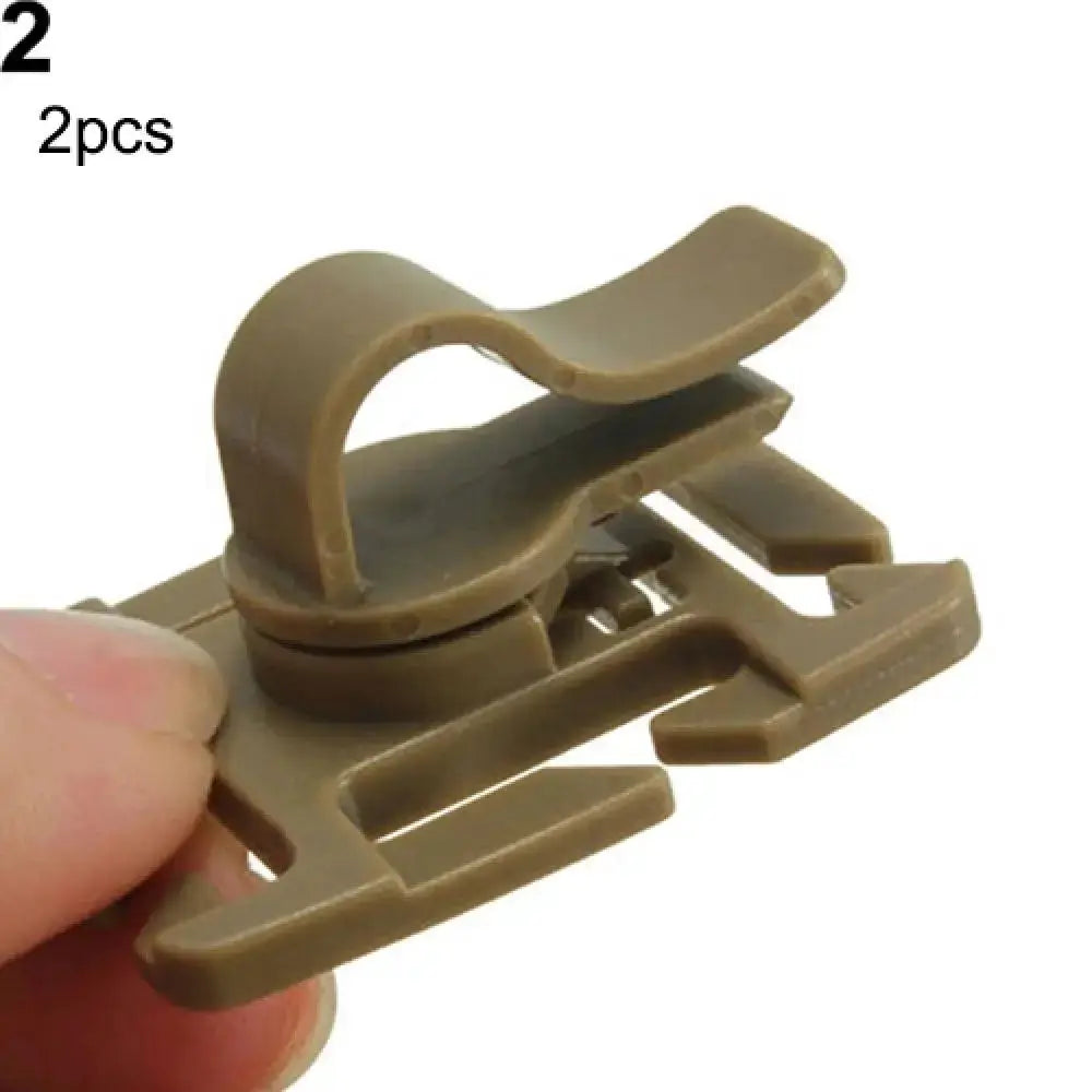 Drinking tube clip by Simples Market, rotatable MOLLE hydration hose clip, tan, 2 pcs