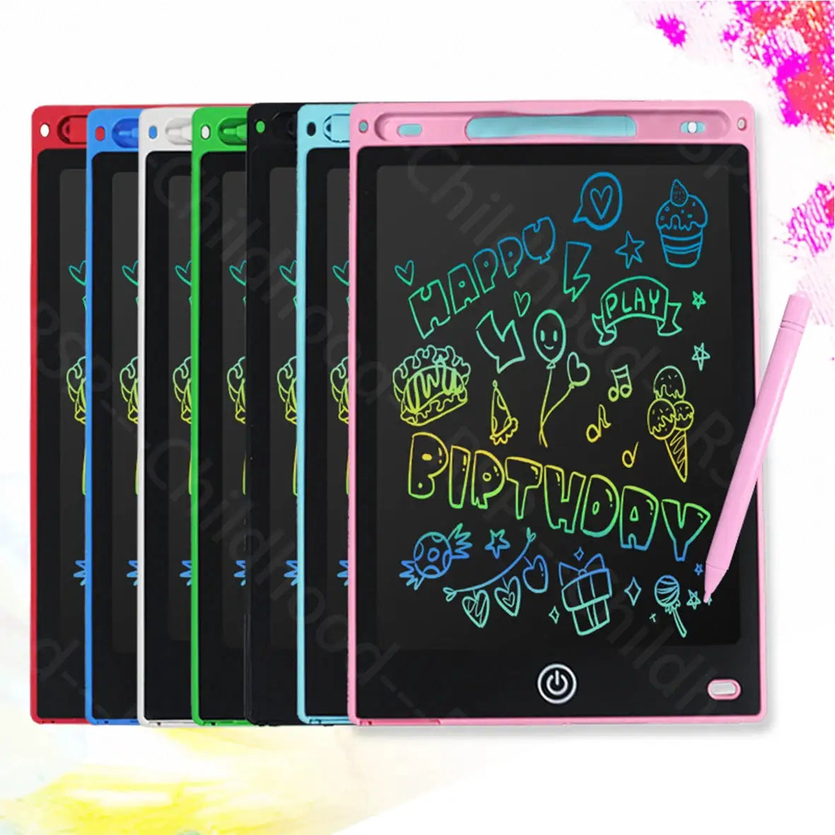 8.5-inch LCD writing tablets set of 7 in assorted colors with stylus by Simples Market