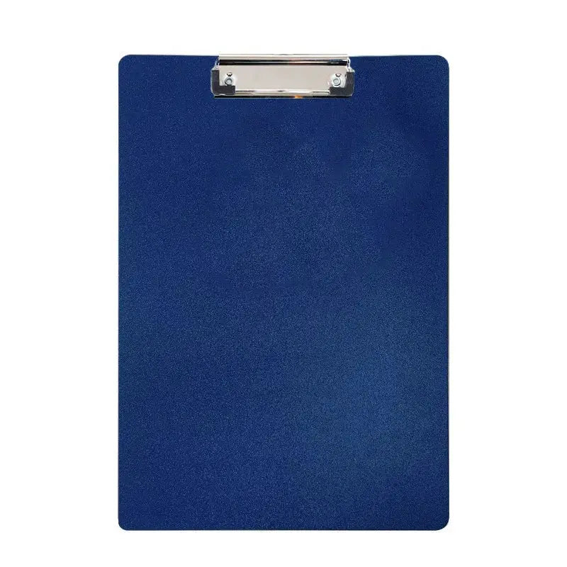 Blue A4 clipboard folder with cover and metal top clip