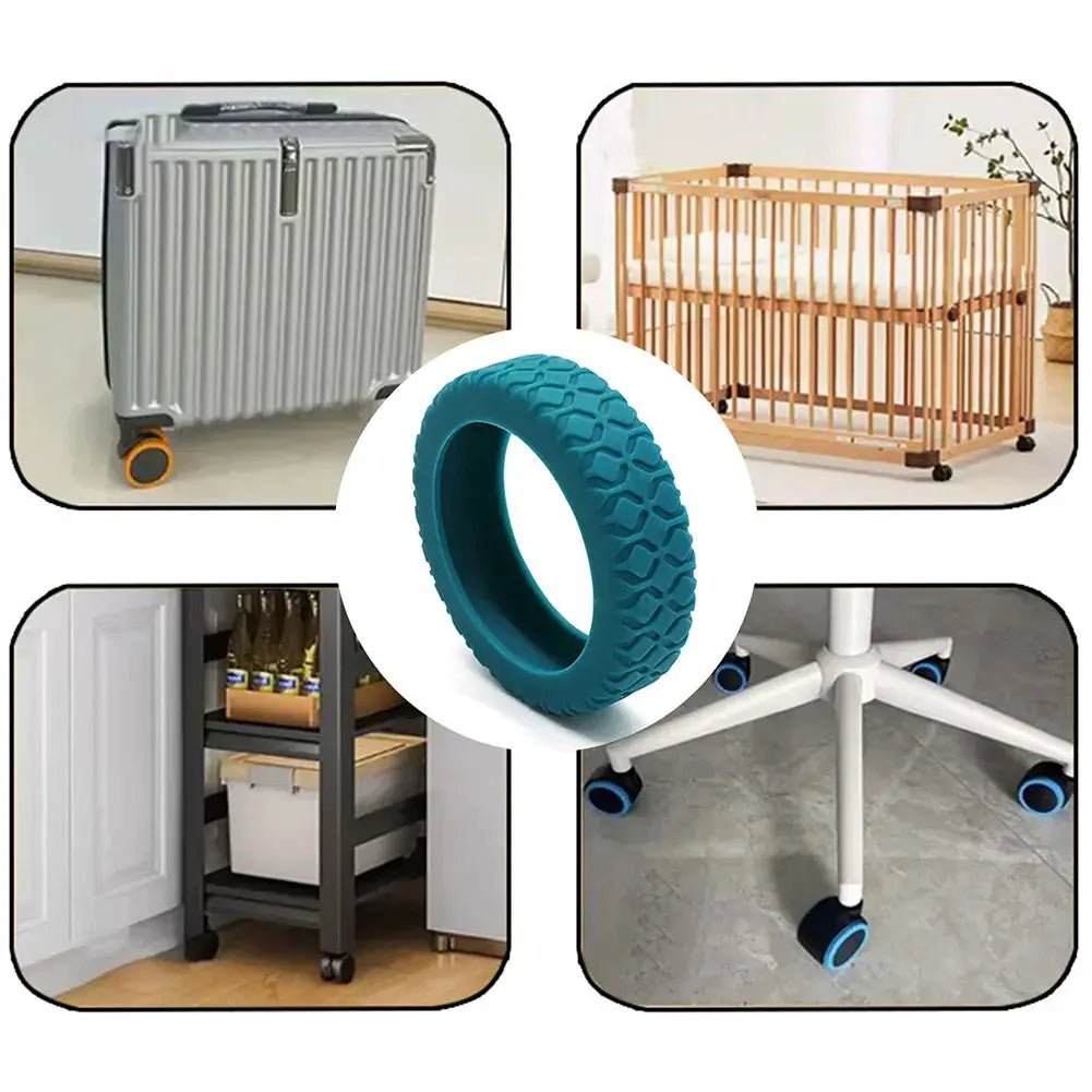 LuggageGuard Wheel Protector Covers Wear Resistant Silicone For Quiet Scratch Free Spinner Wheels
