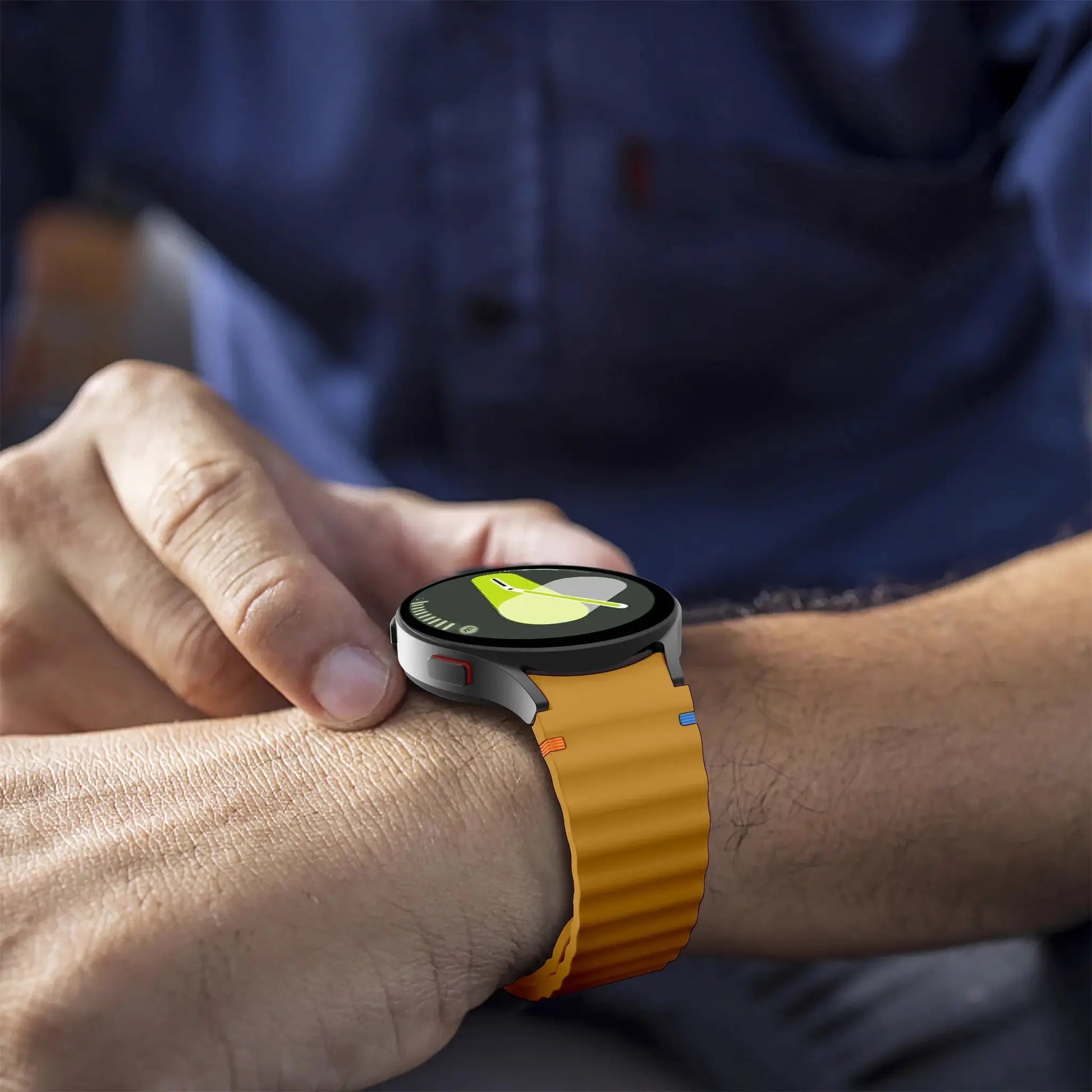 Galaxy Watch strap by Simples Market in yellow silicone for Samsung Galaxy Watch 7/FE/5 Pro/6/4 classic 40/44mm