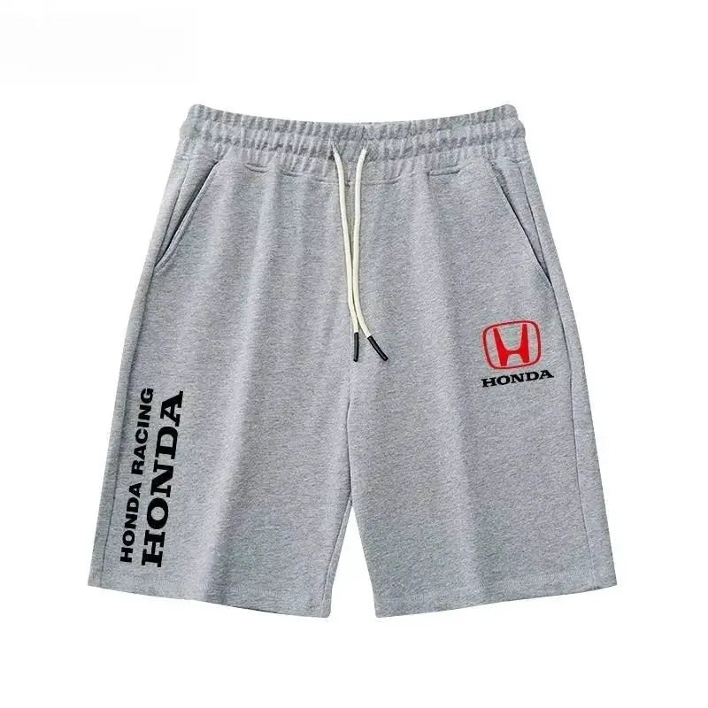 Cycling sweatpants, gray with white drawstring; Honda logo on right thigh and Honda Racing text on left leg