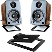 NovaTech Carbon Steel Desktop Speaker Stand With Shock Absorption For Enhanced Sound Quality