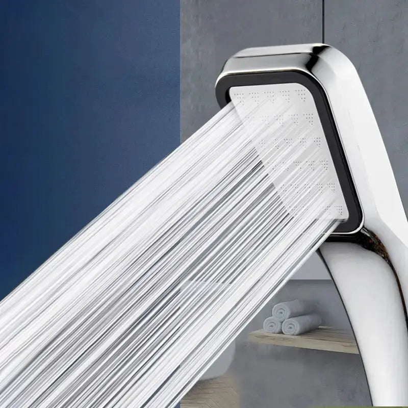 Handheld square shower head by Simples Market, 300-hole, pressurized, chrome rainfall spray