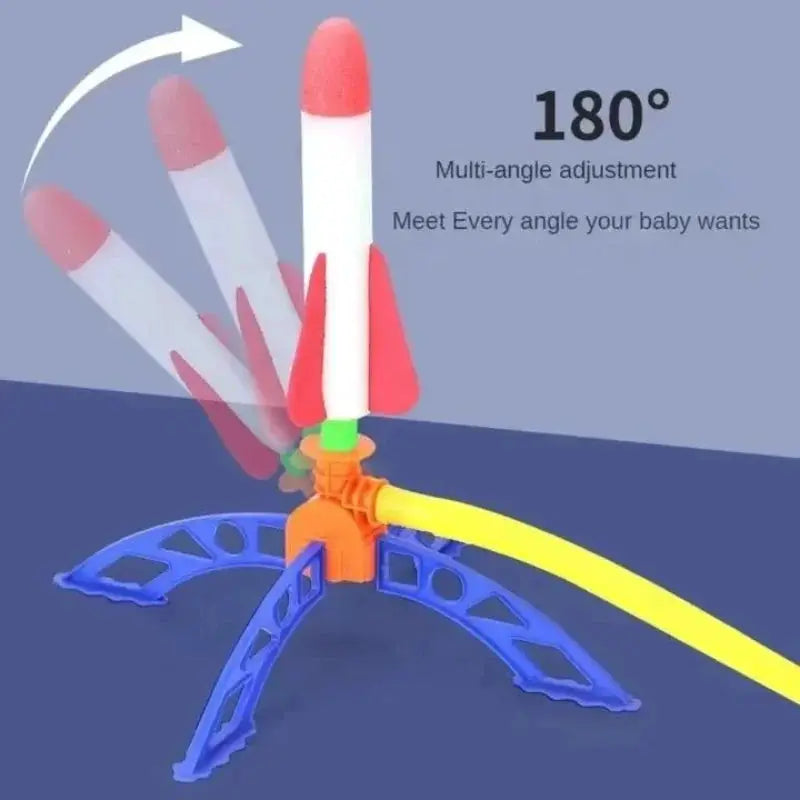 Kids Outdoor Rocket Foot Pump Launcher Toy Air Powered Rocket Launch Game And Gifts