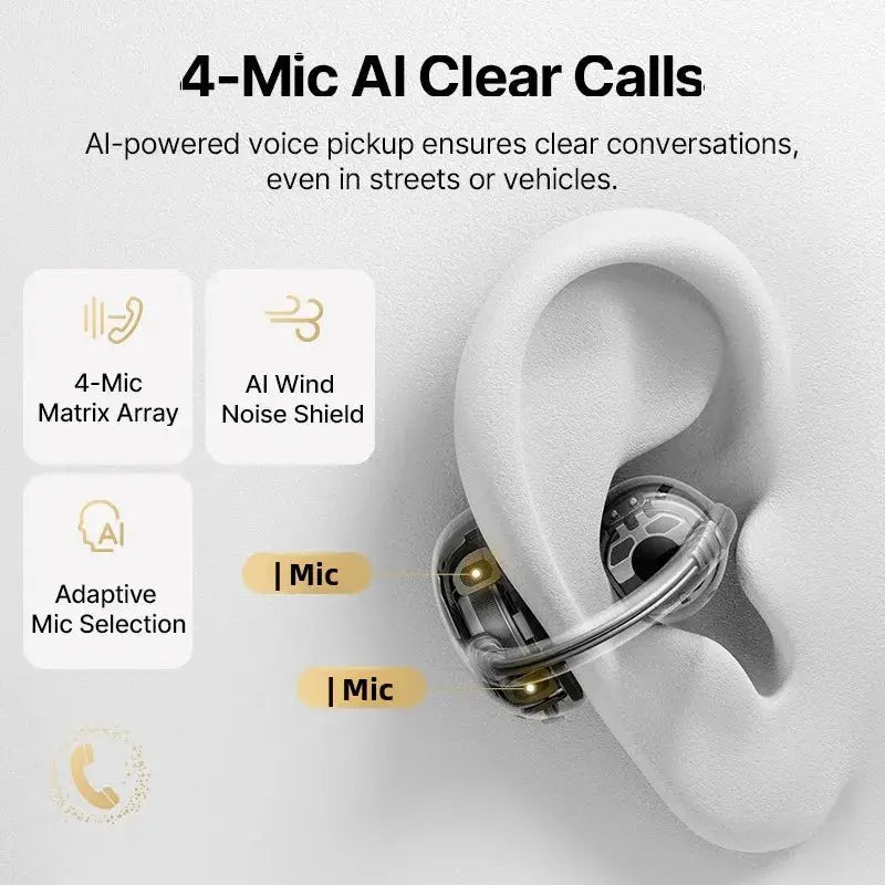 Baseus Bowie MC2 AIR clip-on TWS earbuds pair with 4-Mic ENC, Bluetooth 6.0 by Simples Market