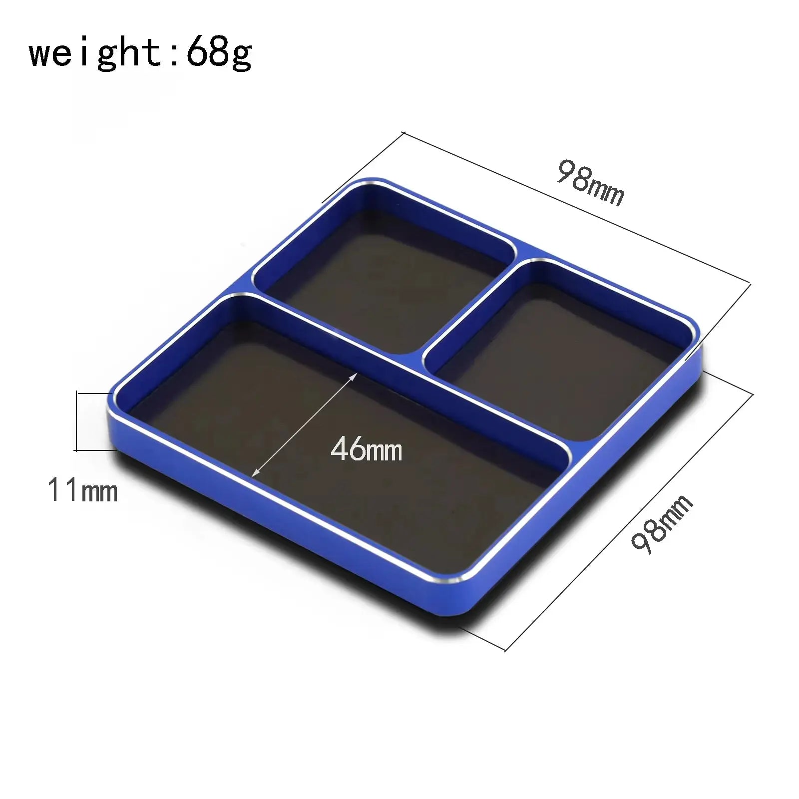 CNC Aluminium Magnetic Screw Tray 98x98x11mm For RC Car Boat Airplane Models Nut And Gasket Storage Tool