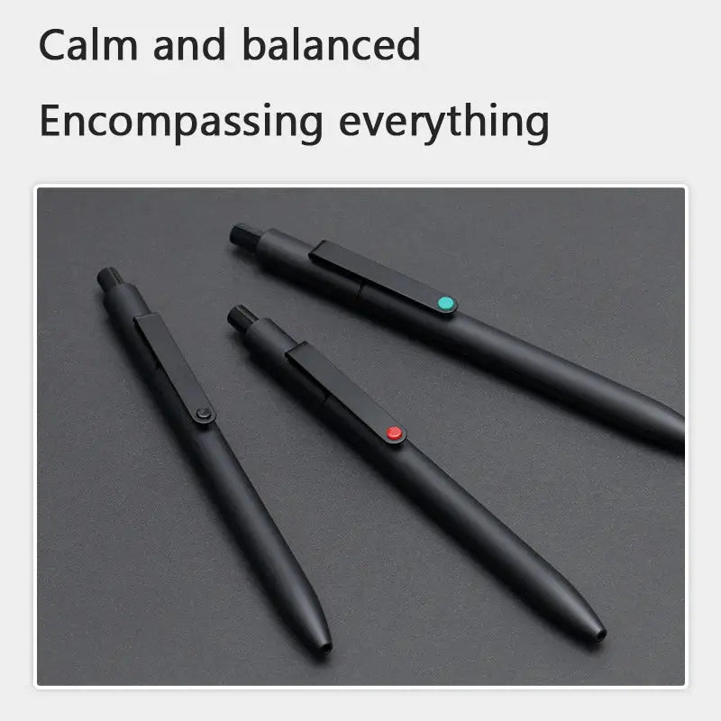 KACO 0.5mm MIDOT gel ink pens, three black pens with red and teal dot clips Simples Market