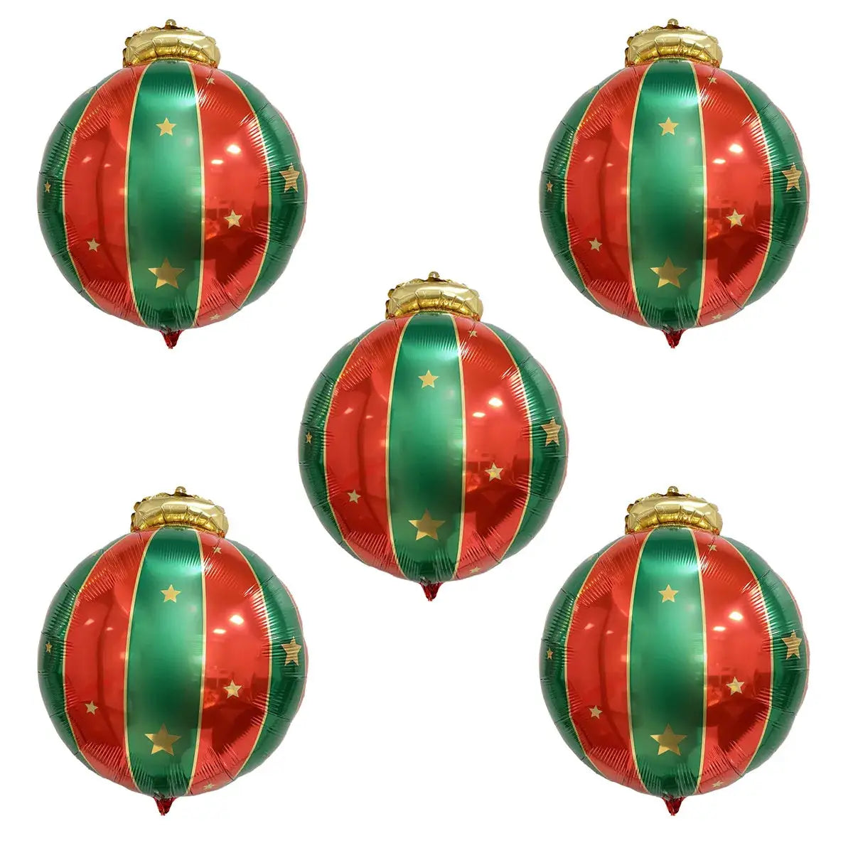 Red And Green Christmas Ball Foil Balloons 2 Pack Party Decorations For Home And Store