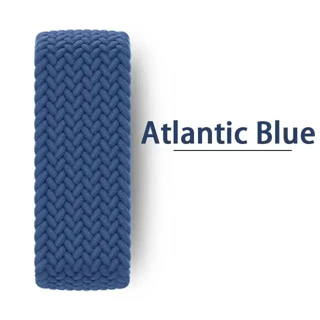 Apple Watch braided band Atlantic Blue, braided solo loop strap for 40–49mm watches