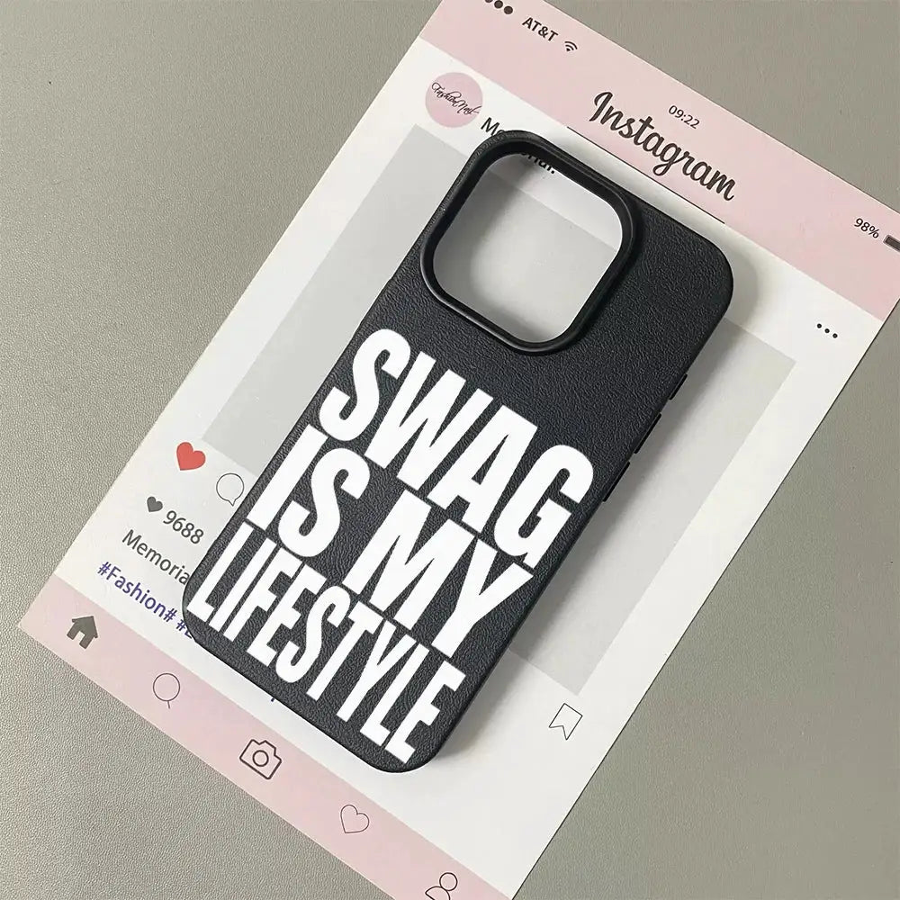 Swag Lifestyle iPhone Case Pro Max Universal Silicone Leather Cover With Premium TPU Matte Finish Scratch Resistant
