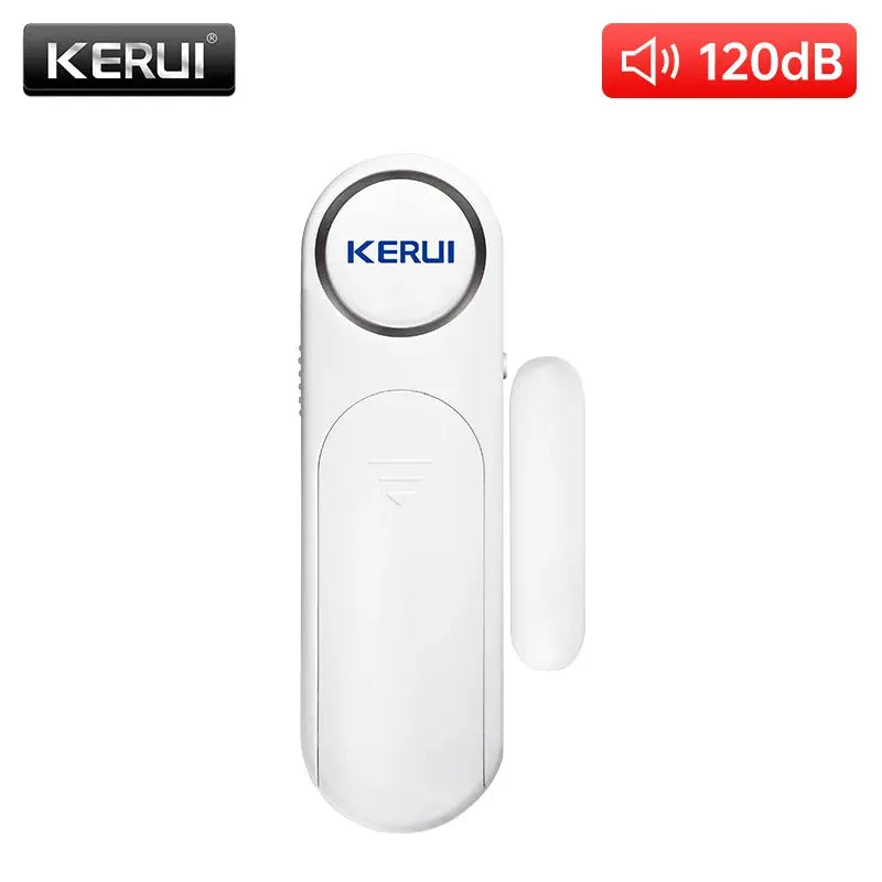 KERUI wireless door/window sensor alarm set, white plastic, 2-piece with magnet, 120dB alert