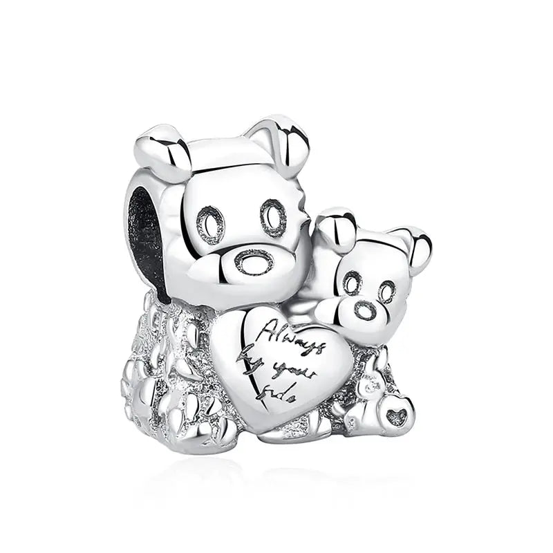 925 Sterling Silver Paw Print Charm Beads for Dogs and Cats Jewelry Pendant Fit for Bracelets Necklaces DIY Projects