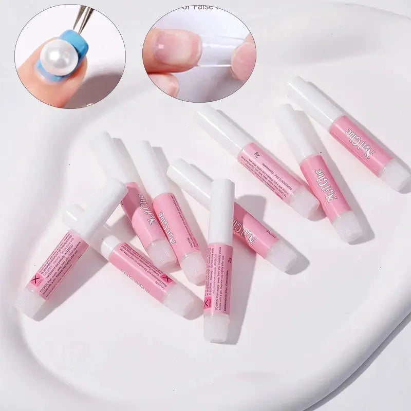 GlamBond Water Based Nail Glue Set For False Nails Press On Acrylic Tips Long Lasting Adhesion