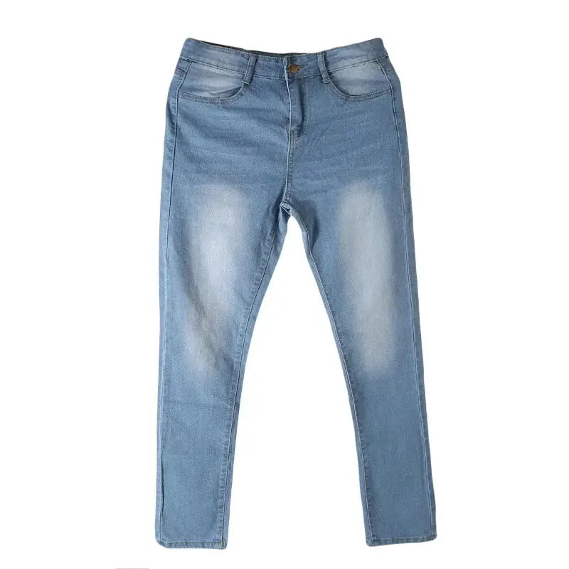 Women High Waist Denim Skinny Jeans Stretch Push Up Front Pockets