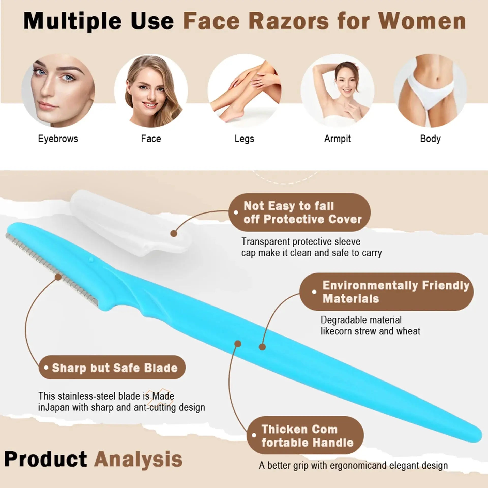 Manual Eyebrow Trimmer For Women Safe Eyebrow Razor Beauty Tool For Face Shaping And Hair Removal