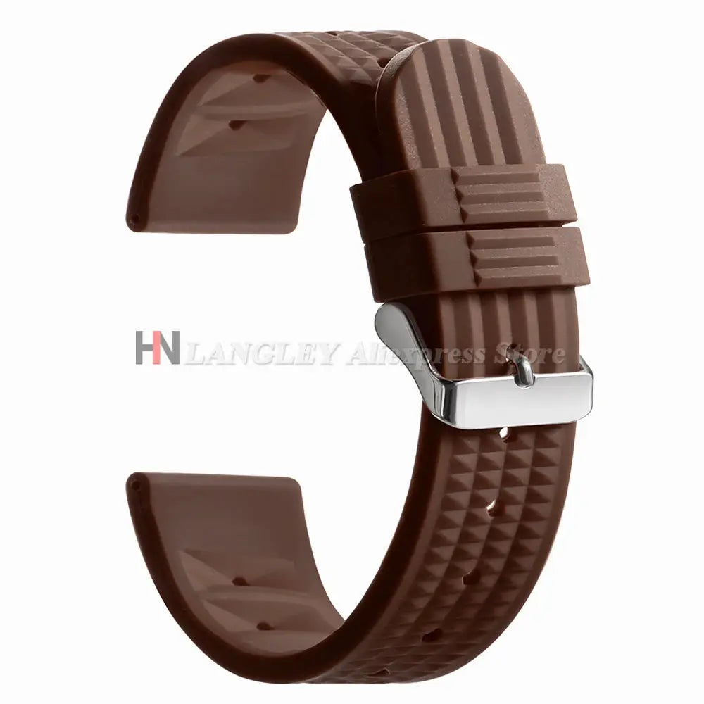 Watchdives Soft Rubber Waffle Strap 20mm 22mm Silicone Diver Watchband For Seiko SKX007 Waterproof