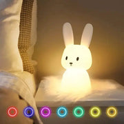 GlowRabbit Silicone Rabbit Night Light with Touch Sensor and Multiple Light Modes for Kids Room Nursery Home
