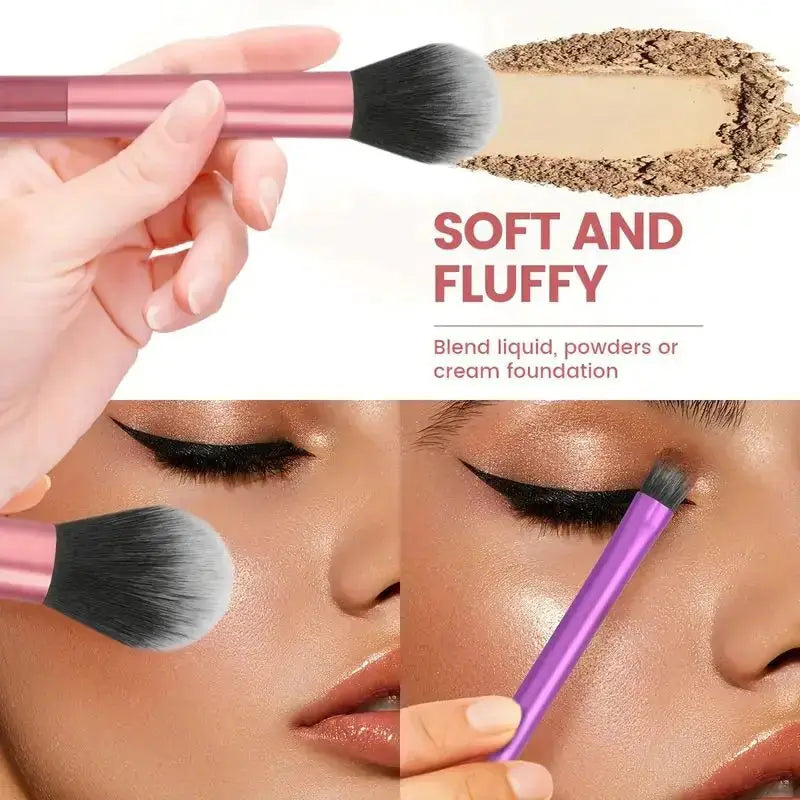 AstraBeauty 8 Piece Pro Makeup Brush Set Premium Synthetic Bristles For Foundation And Blush Easy To Clean Cruelty Free
