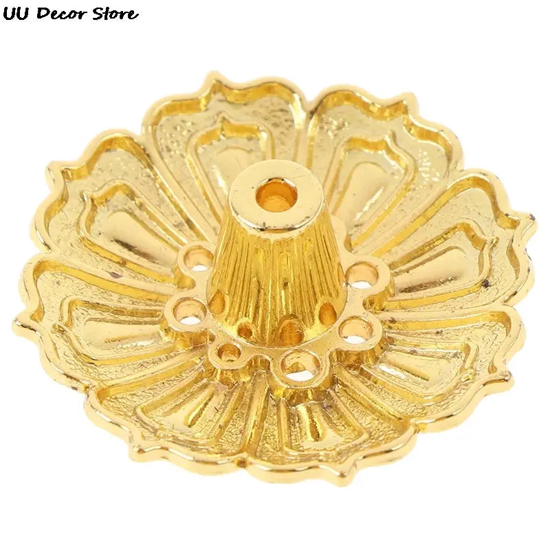Alloy Incense Burner Stick Holder Plate Lotus Censer Bronze Nasturtium For Buddhism Zen Decor
