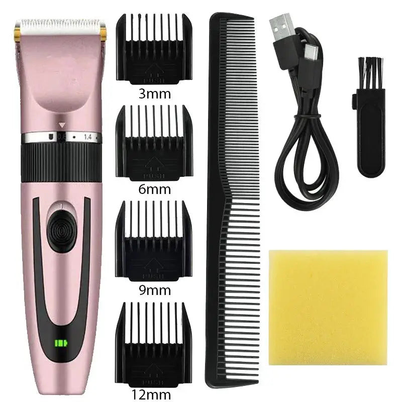 GroomTech Electric Hair Trimmer And Shaver Rechargeable Cordless With Stainless Steel Blade For Precise Home Grooming