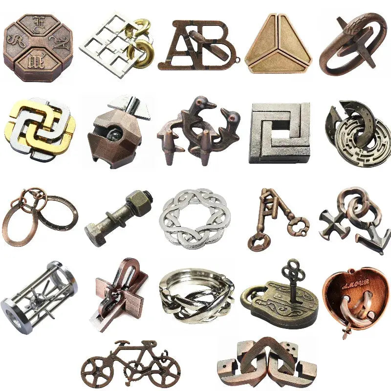 Lock Puzzles Classic IQ Metal Brain Teaser Baffling Puzzle Game Toy for Children and Adults Gift
