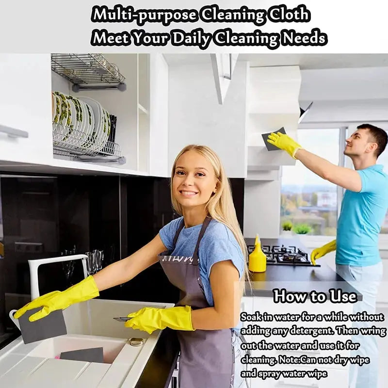 Thickened gray microfiber cleaning cloths by Simples Market for kitchen and glass, reusable lint-free cloths