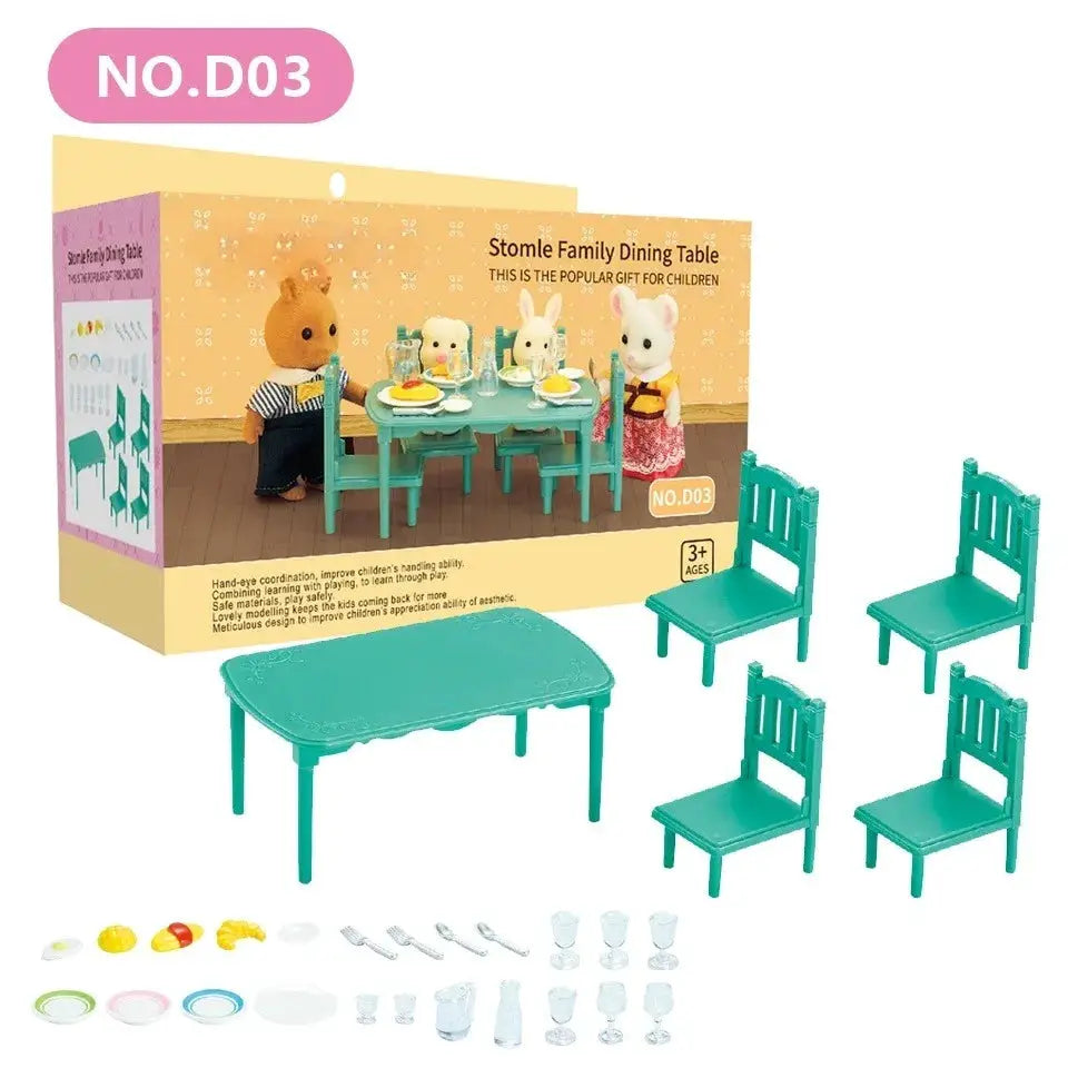 Dollhouse Furniture Set For Bathroom Kitchen Laundry With Fridge And Washing Machine Miniature Pretend Play Toys