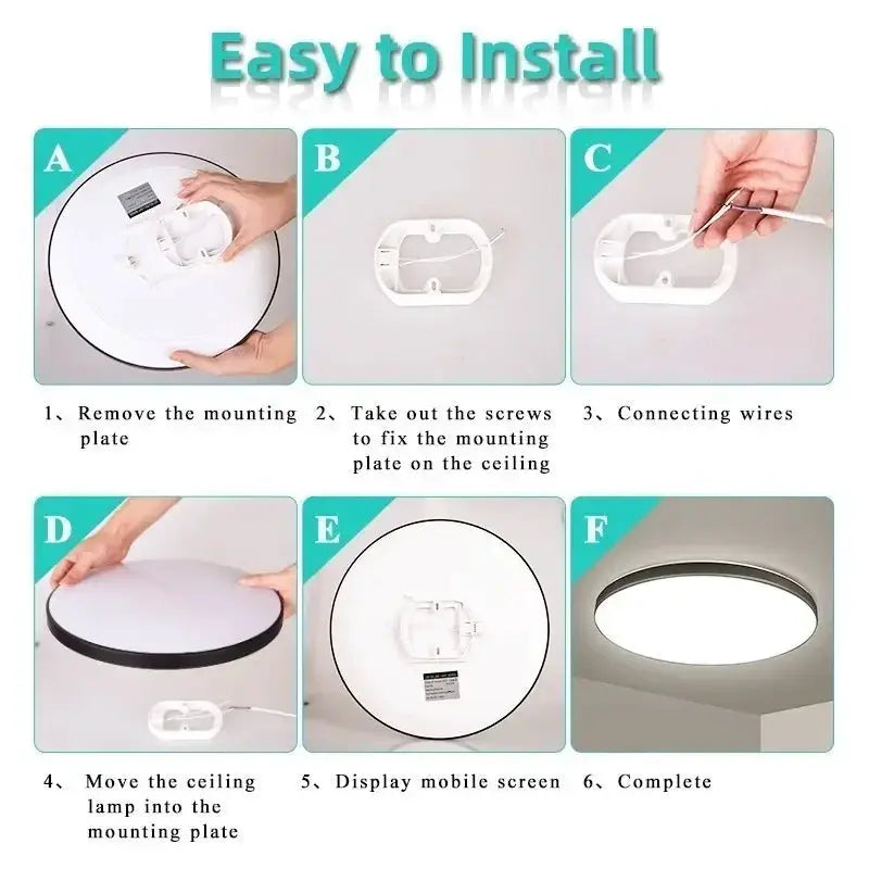 Simples Market LED ceiling lamp, ultra-thin white panel, 110-265V, 20W/30W round or square ceiling light