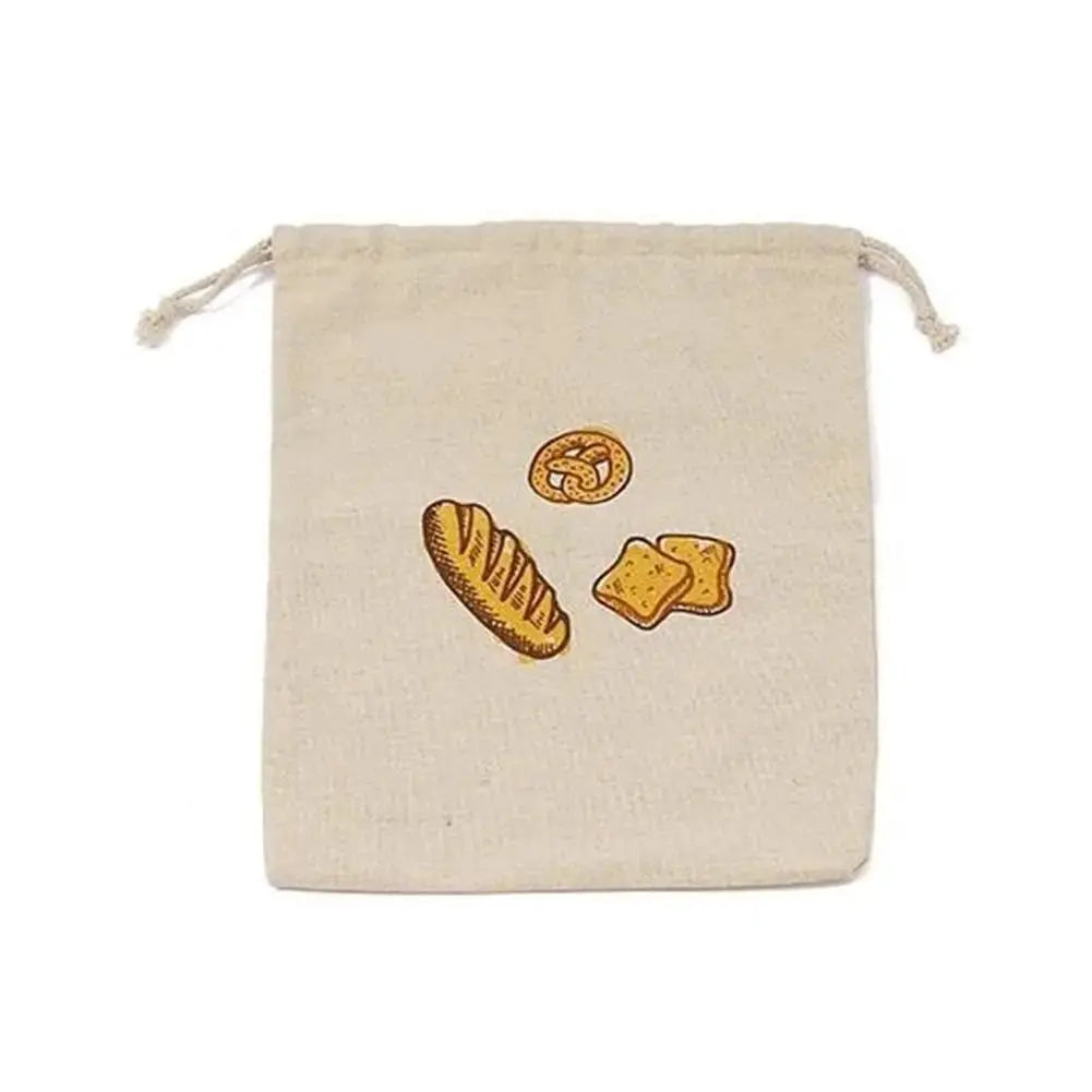 Linen Bread Bags Reusable Drawstring Large Washable Storage for Bread Unbleached Kitchen Organizer