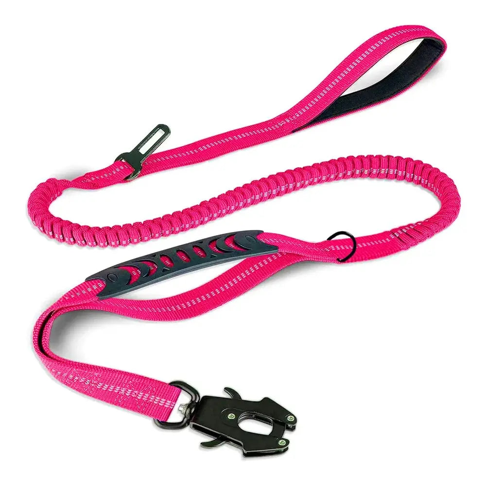 Reflective Shock Absorbing Pet Leash For Large Dogs With Car Seatbelt Heavy Duty Tactical Bungee No Pull