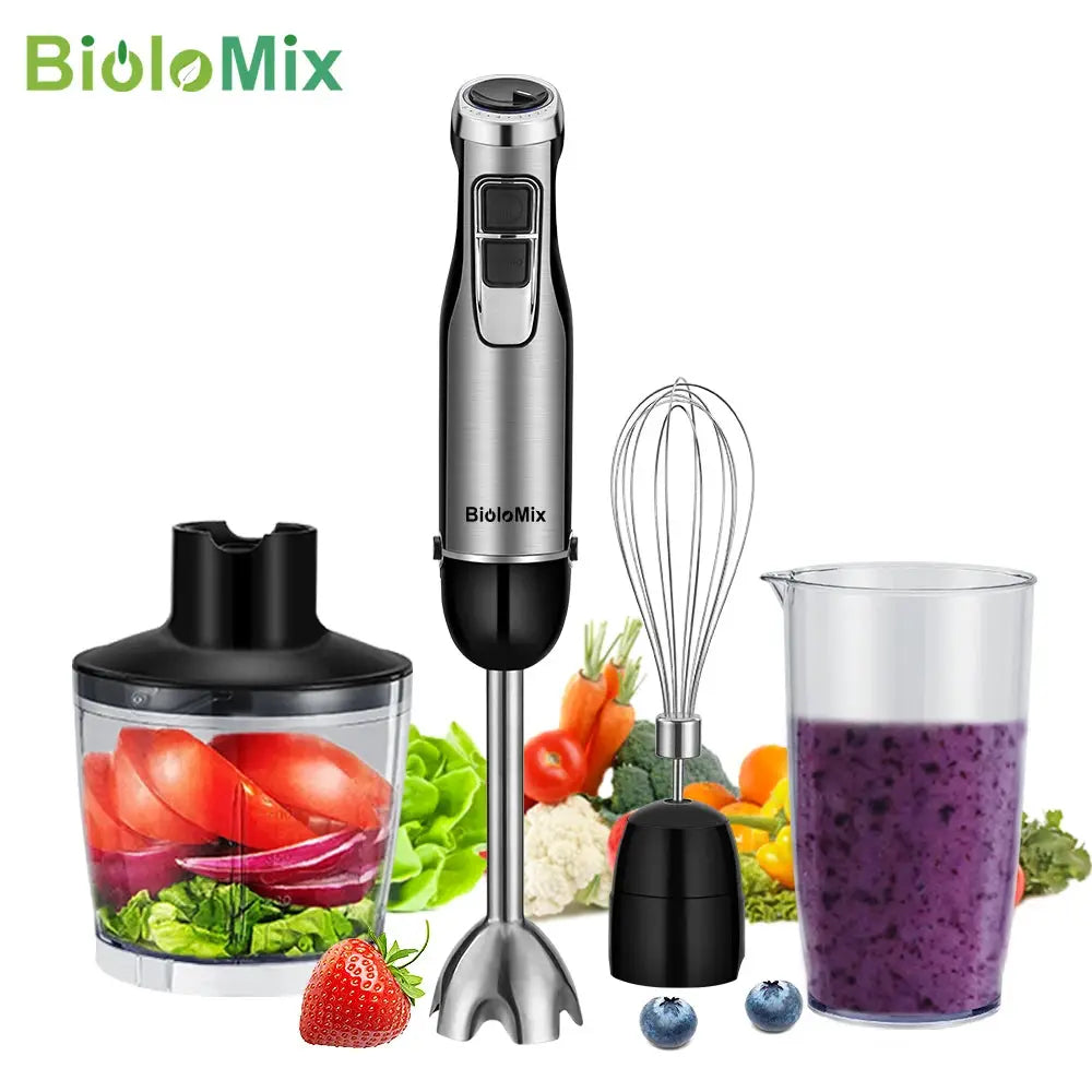 BioloMix 4 In 1 1200W Immersion Hand Blender With Chopper Cup