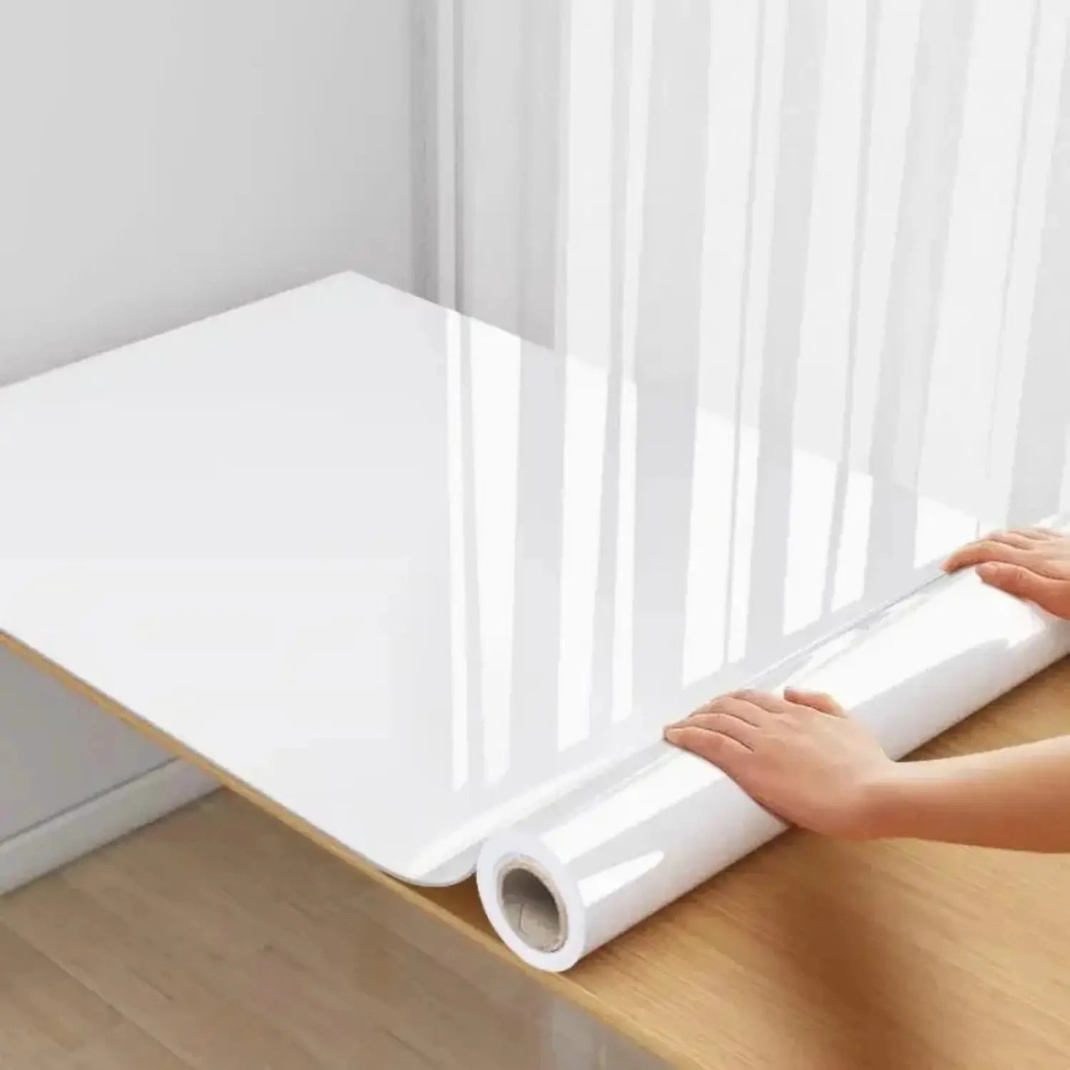 Plain Gloss Paste Wall Stickers PVC Pearl Film Waterproof Self Adhesive Wallpaper For Walls Wardrobe Kitchen Renovation