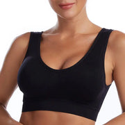 S-7XL plus-size black seamless wireless bra for sports, yoga, and everyday wear