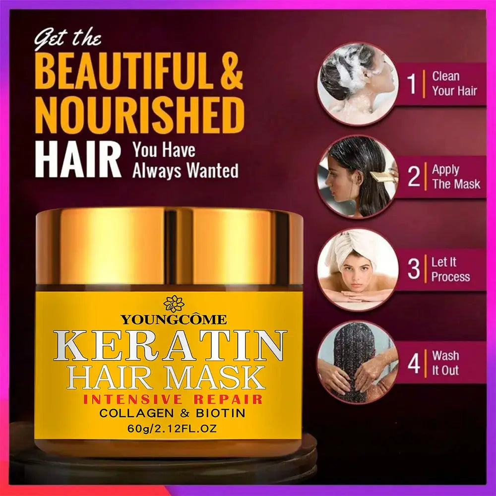 Hair Repairs Hair Mask Biotin Collagen Keratin Treatment For Dry Damaged Hair Nourishing Conditioner With Essential Oils