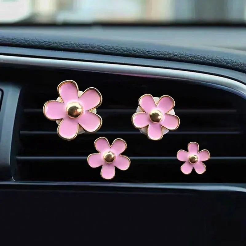 Car Outlet Vent Clip Perfume Diffuser Aromatherapy Freshener With Cute Flower Design