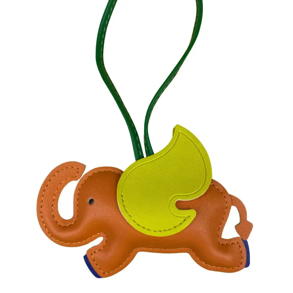 Elephant Bag Charm For Purse And Keys Multi Color PU Leather Accessory For Backpack