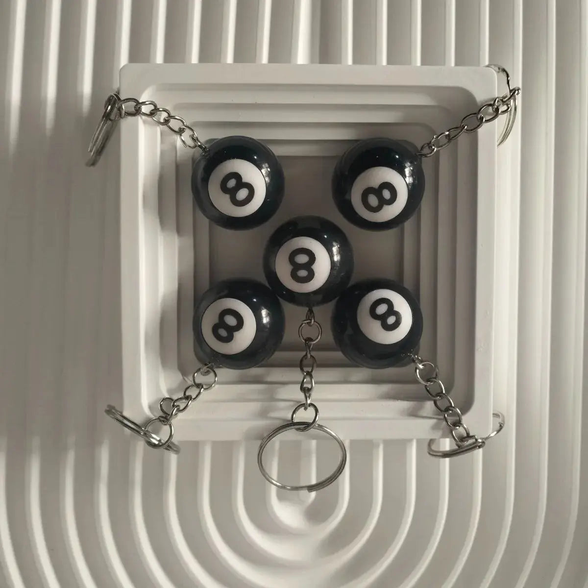 25mm Black 8 Ball Billiard Keychain Resin Pendant Mini Ball Decorative Jewelry Gift