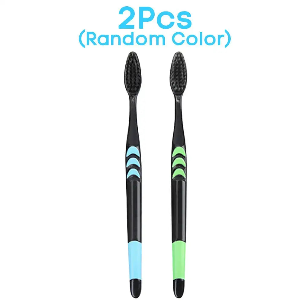 EcoSmile Bamboo Charcoal Toothbrush Set Of 10 Deep Cleaning Soft Bristles Ultra Fine For Thorough Plaque Removal