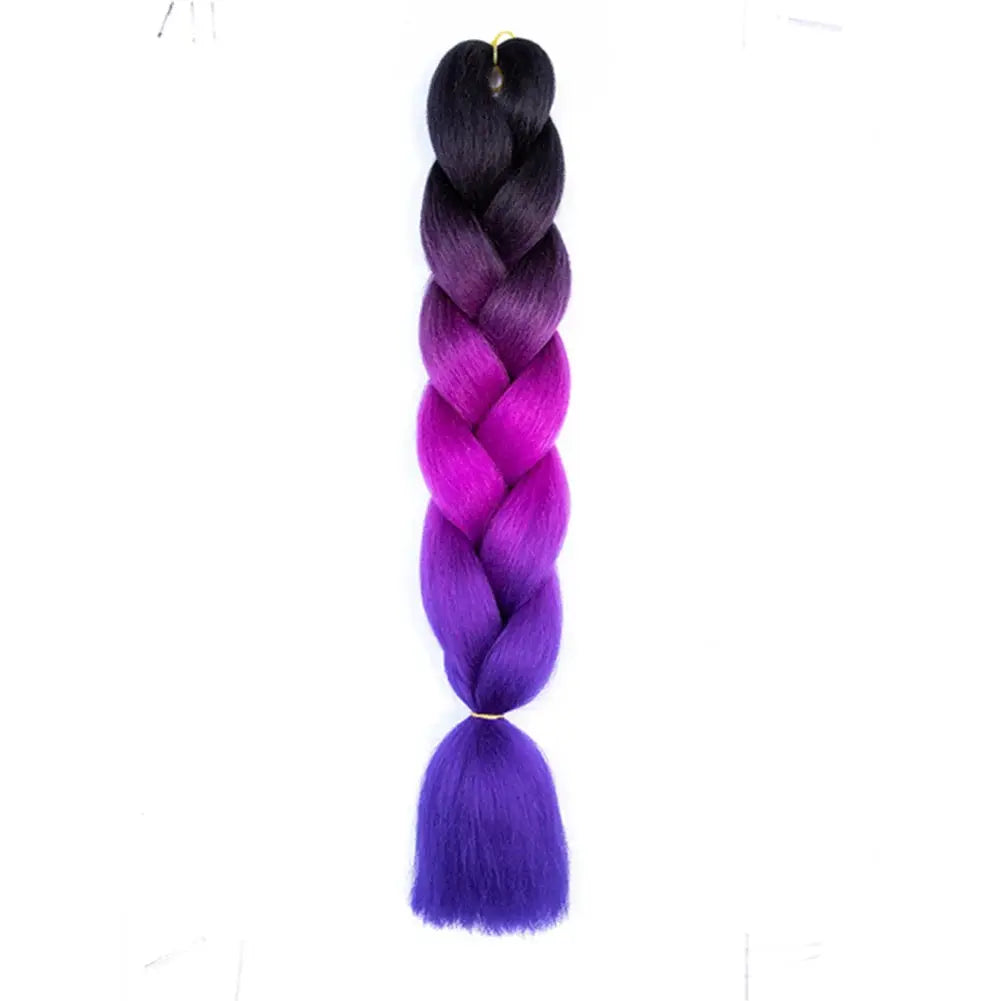 24-inch jumbo crochet braid hair by Simples Market, Afro ombre from black to purple, synthetic extension