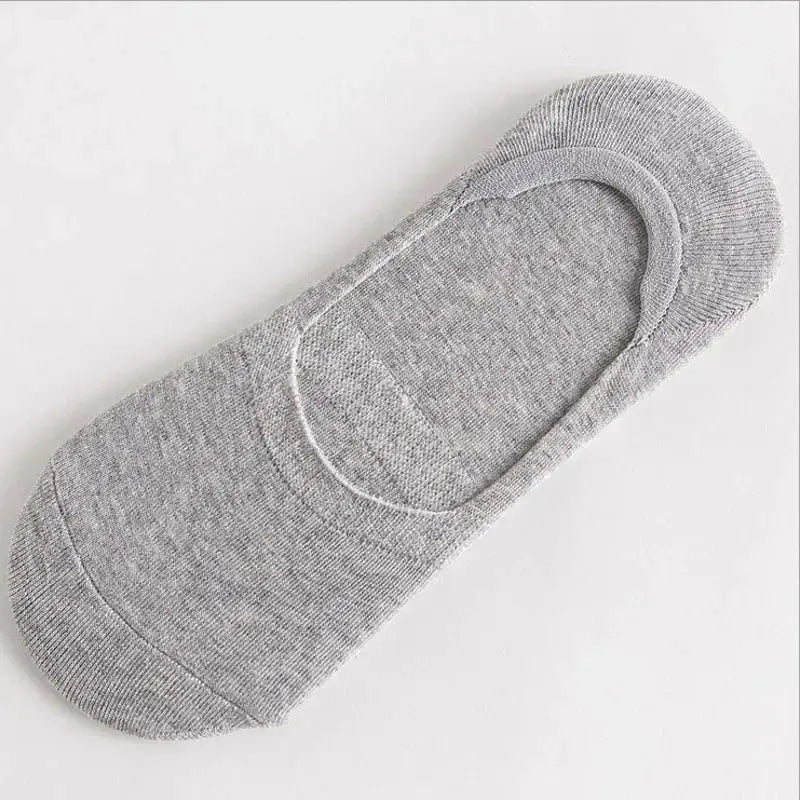 5 Pairs Men Boat Cotton Socks Breathable Invisible Ankle Socks With Non Slip Silicone For Summer And Autumn