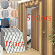 10pcs 3D wood grain wall panels by Simples Market, self-adhesive, 6 colors for living room/ceiling decor