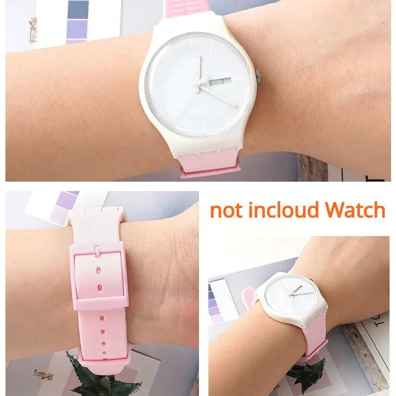Swatch Compatible Silicone Watch Band 16mm 17mm 19mm 20mm Waterproof Colorful Rubber Strap For Men And Women