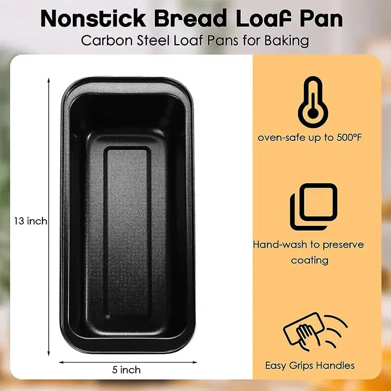 KitchenPro Nonstick Bread Loaf Pan Carbon Steel Even Heat Bakeware for Bread Brownies Meatloaf Easy Release