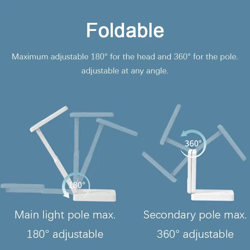 Simples Market folding LED desk lamp, white, rechargeable, eye-protective, portable dormitory light