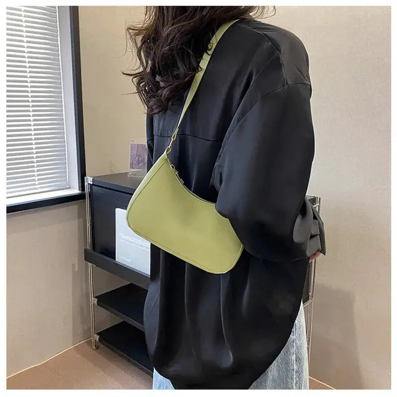 Simples Market lime green square handbag with a single-shoulder crossbody strap
